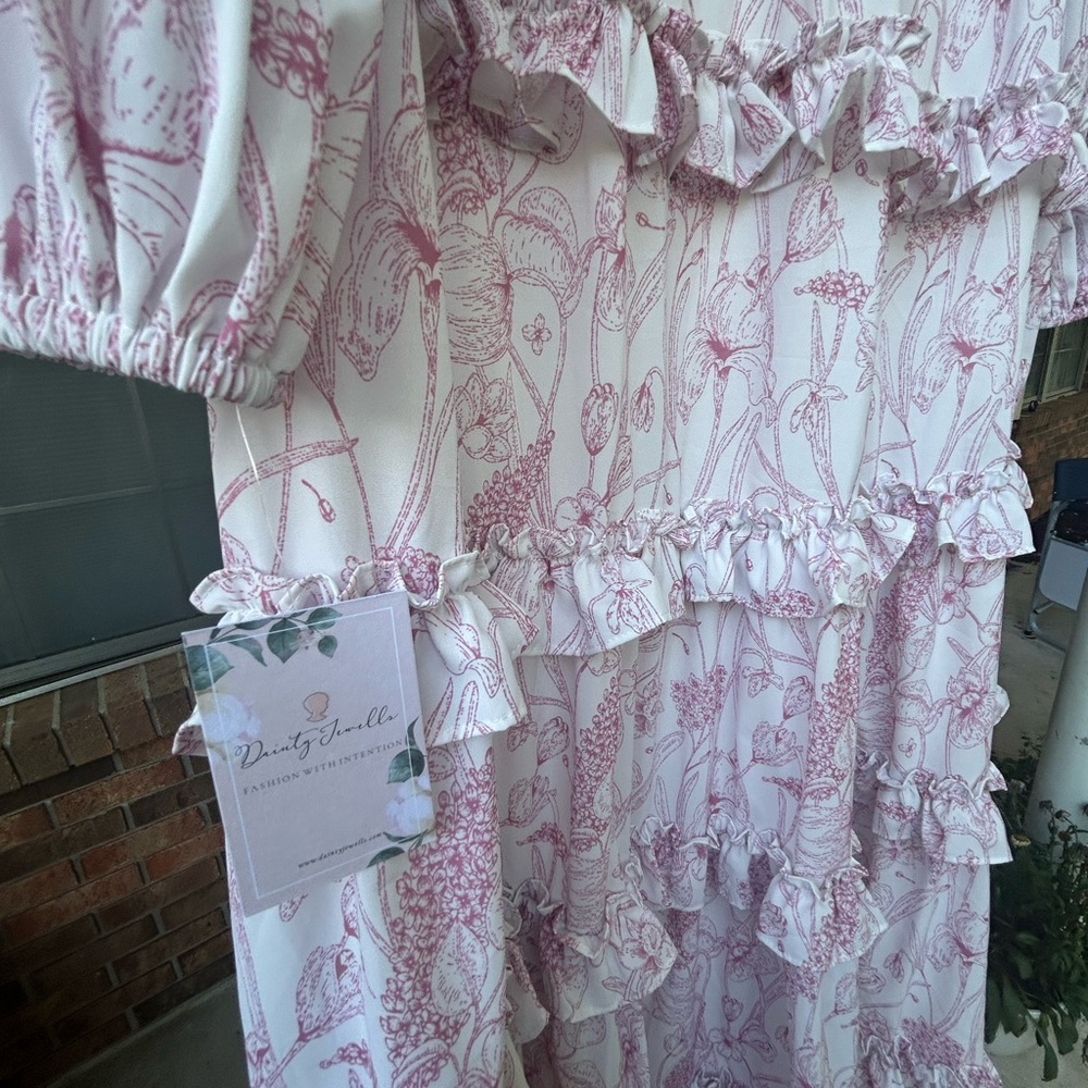Dainty Jewells Pale Pink Floral Tiered Ruffle Maxi Dress - Picture 4 of 5